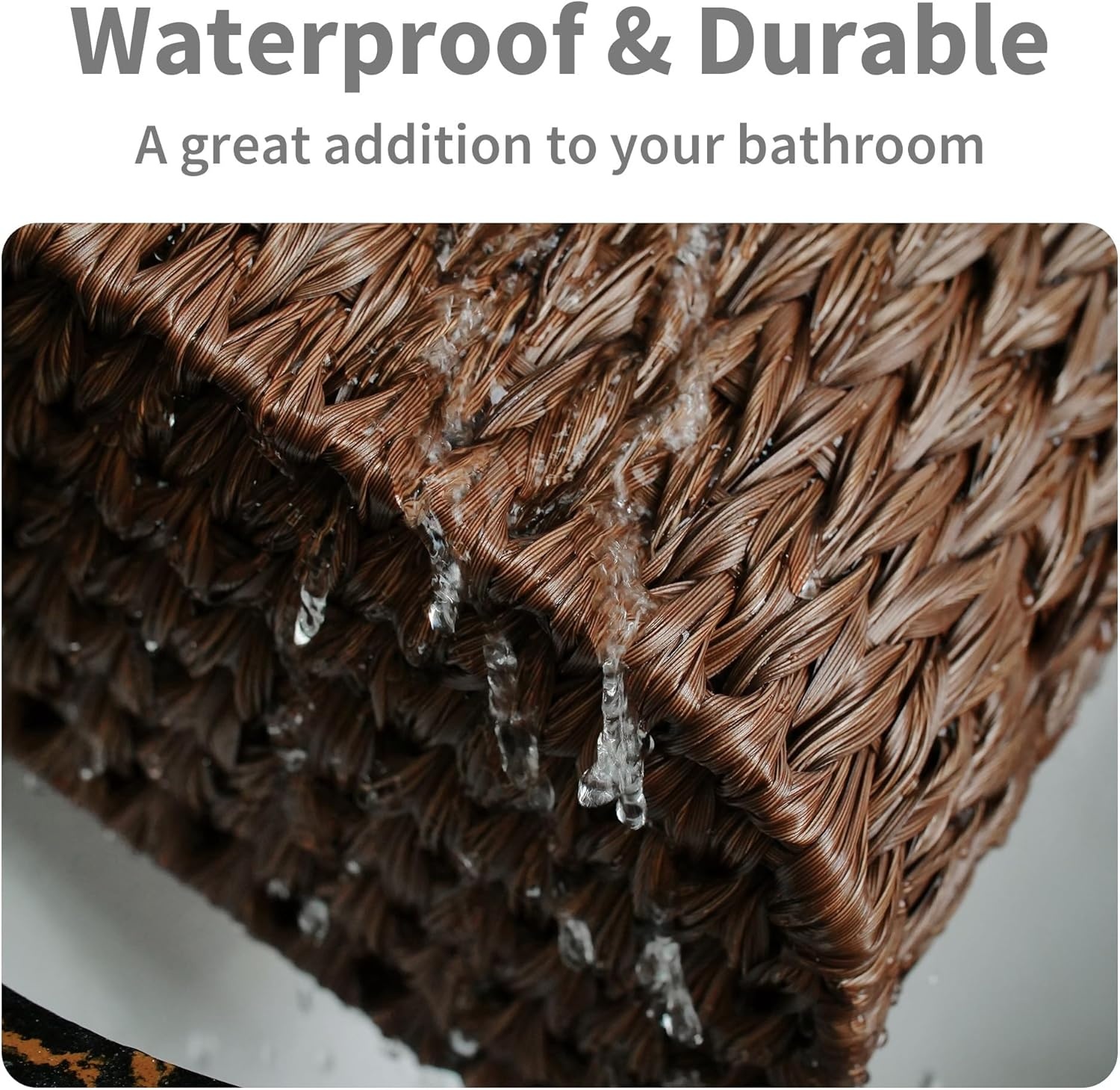 image:imageGRANNY SAYS Toilet Paper Storage Toilet Paper Basket for Bathroom 6 Mega Rolls Holder with Storage Waterproof Bathroom Storage Baskets BrownBrown