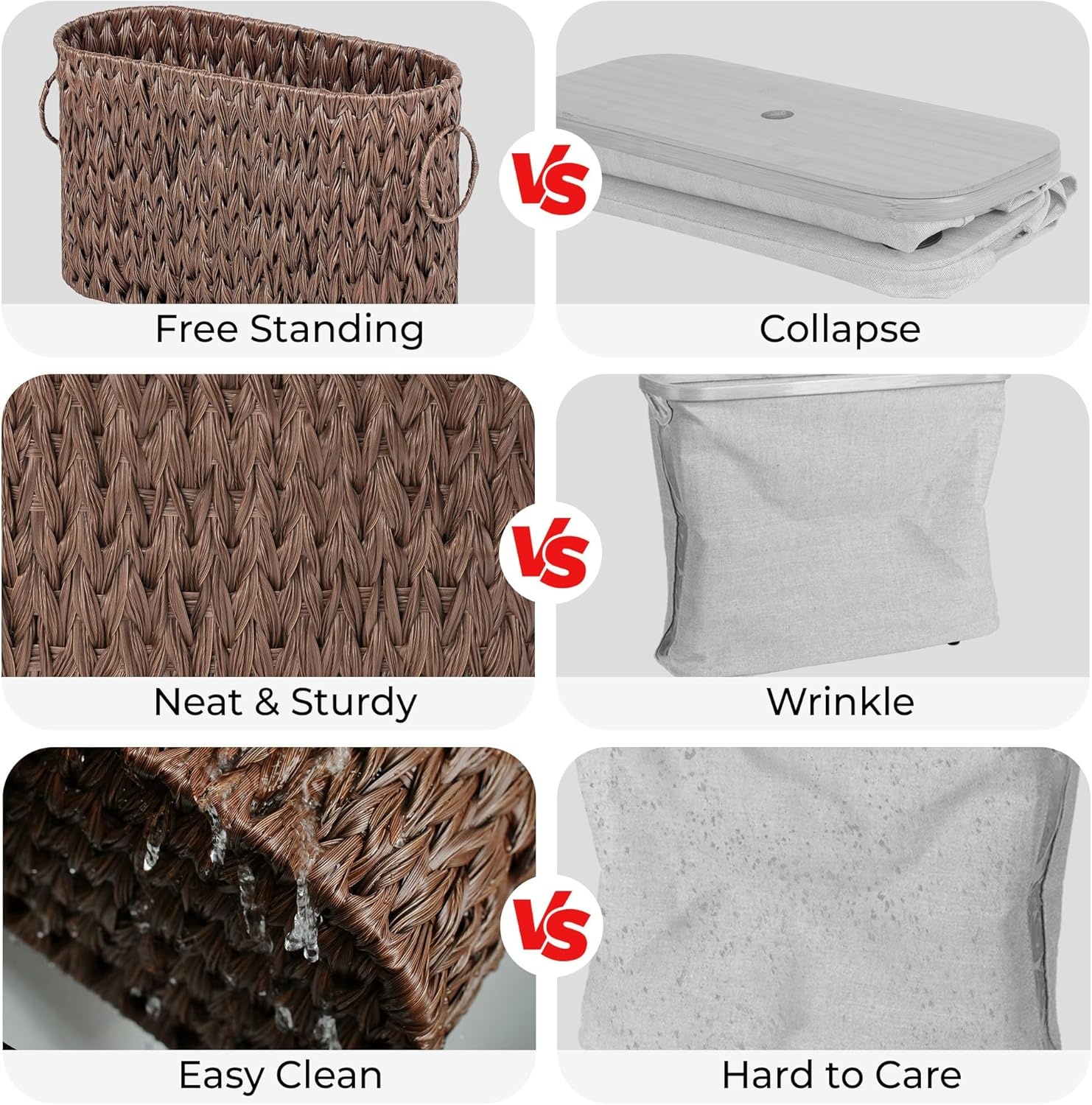 image:imageGRANNY SAYS Toilet Paper Storage Toilet Paper Basket for Bathroom 6 Mega Rolls Holder with Storage Waterproof Bathroom Storage Baskets BrownBrown