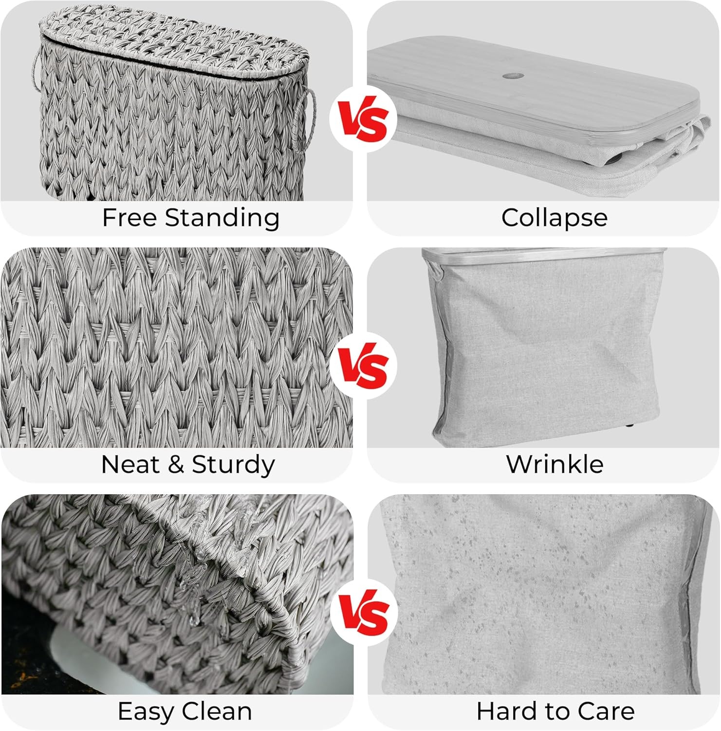image:imageGRANNY SAYS Toilet Paper Storage Toilet Paper Basket for Bathroom 6 Mega Rolls Holder with Storage Waterproof Bathroom Storage Baskets BrownGrey