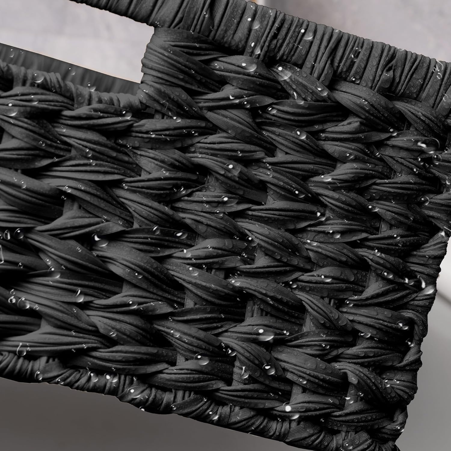 image:imageGRANNY SAYS Wicker Basket Decorative Woven Baskets for Storage Waterproof Storage Basket Organizer Wicker Storage Basket for Organizing 2Pack BlackBlack