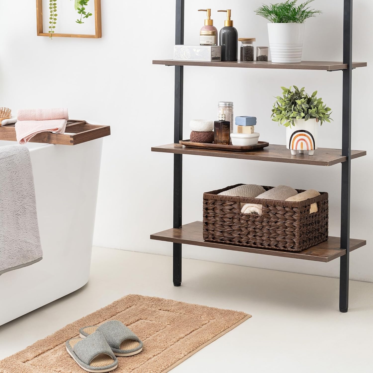 image:imageGRANNY SAYS Wicker Basket Decorative Woven Baskets for Storage Waterproof Storage Basket Organizer Wicker Storage Basket for Organizing 2Pack BlackBrown
