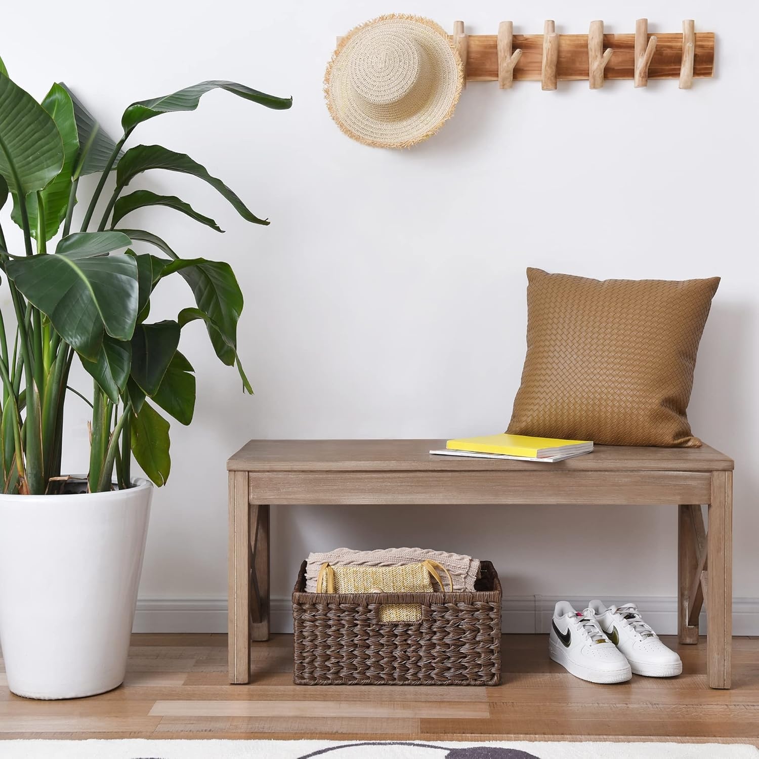image:imageGRANNY SAYS Wicker Basket Decorative Woven Baskets for Storage Waterproof Storage Basket Organizer Wicker Storage Basket for Organizing 2Pack BlackBrown