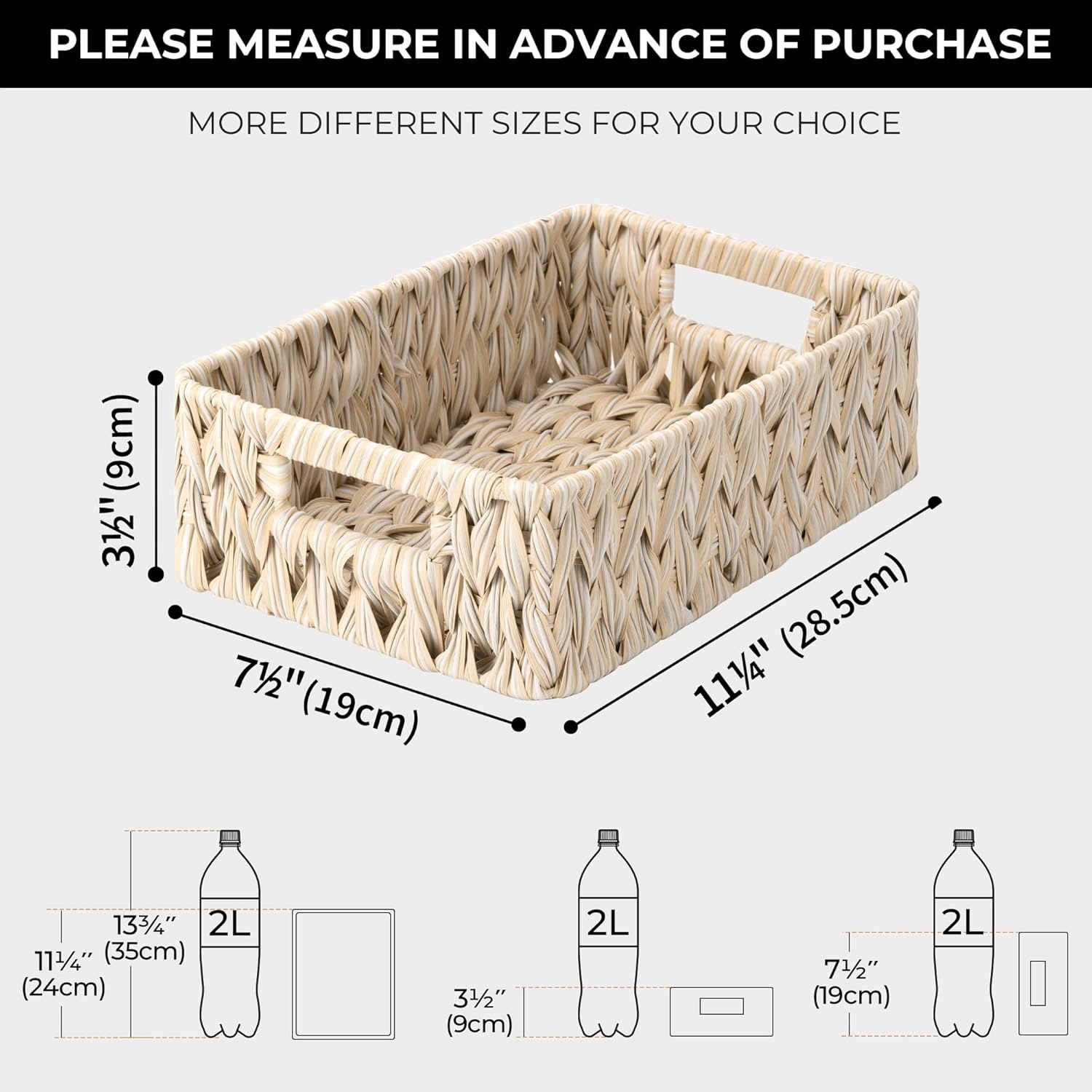 image:imageGRANNY SAYS Wicker Basket Decorative Woven Baskets for Storage Waterproof Storage Basket Organizer Wicker Storage Basket for Organizing 2Pack BlackButter Milk