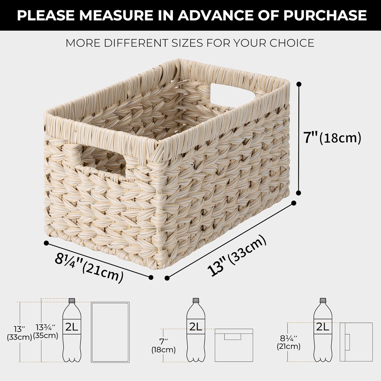 image:imageGRANNY SAYS Wicker Basket Decorative Woven Baskets for Storage Waterproof Storage Basket Organizer Wicker Storage Basket for Organizing 2Pack BlackButter Milk