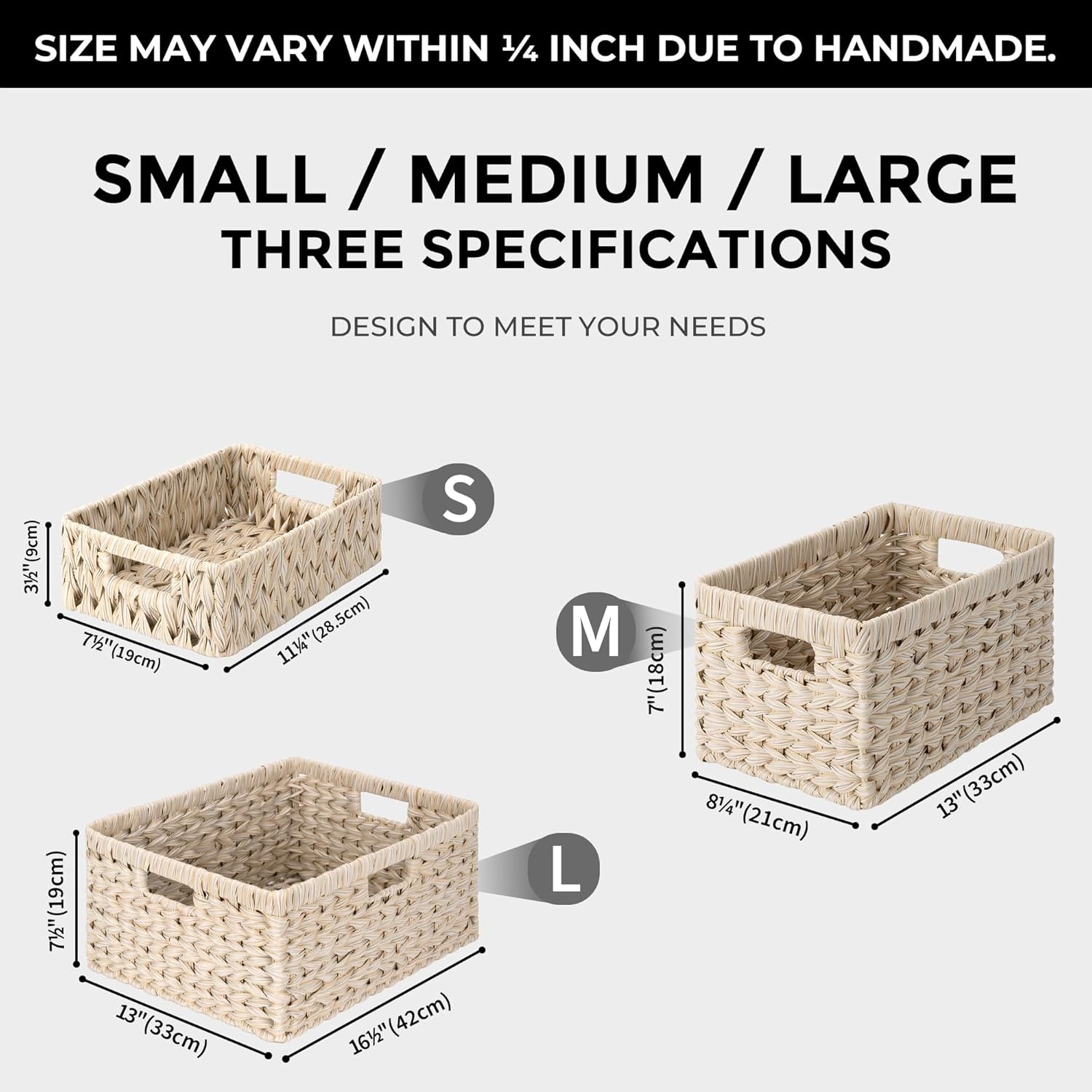 image:imageGRANNY SAYS Wicker Basket Decorative Woven Baskets for Storage Waterproof Storage Basket Organizer Wicker Storage Basket for Organizing 2Pack BlackButter Milk