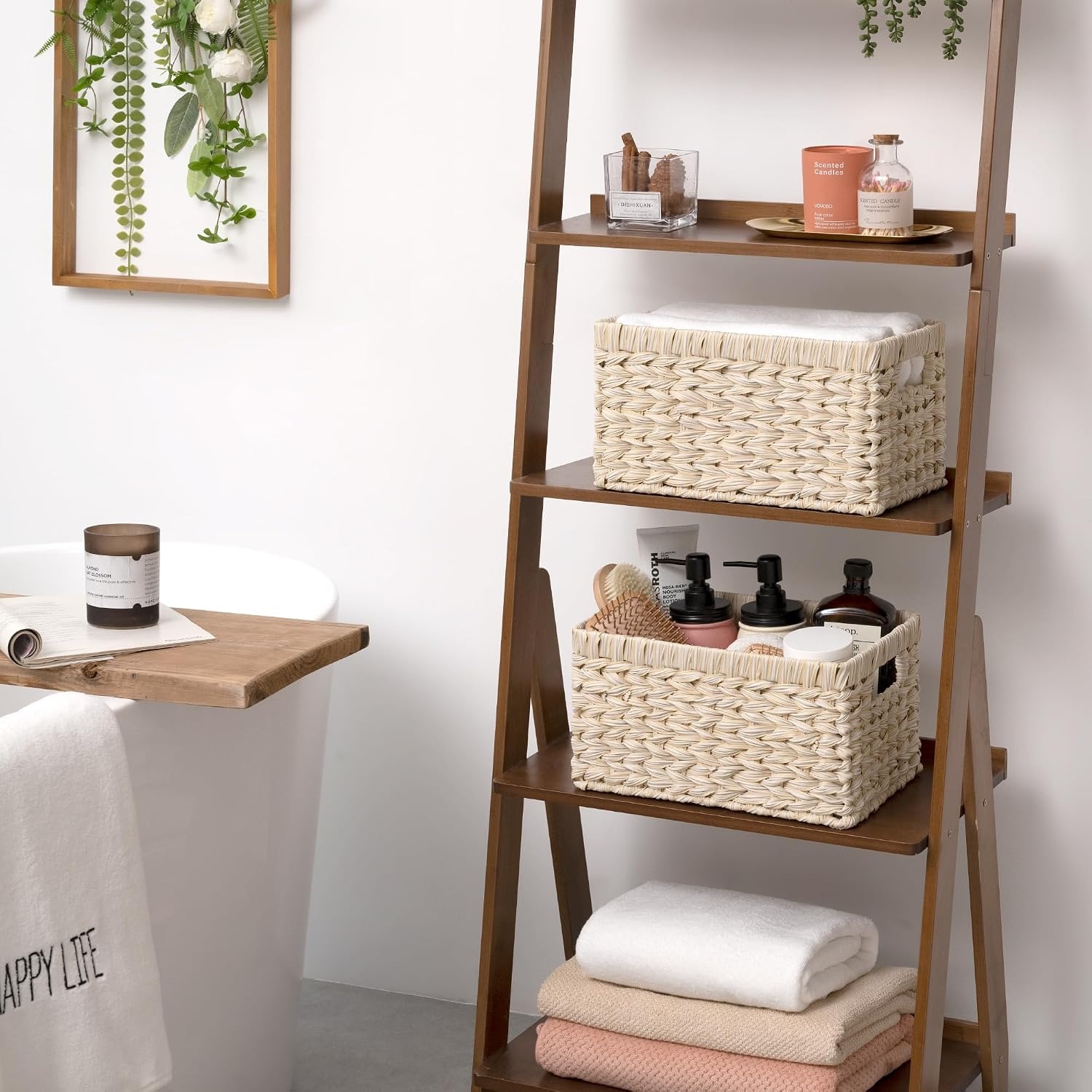 image:imageGRANNY SAYS Wicker Basket Decorative Woven Baskets for Storage Waterproof Storage Basket Organizer Wicker Storage Basket for Organizing 2Pack BlackButter Milk