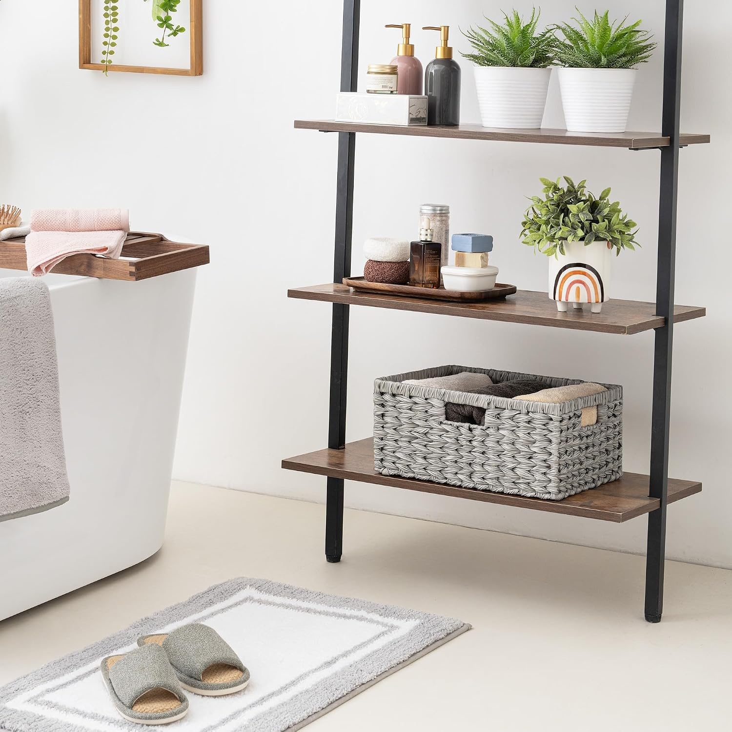 image:imageGRANNY SAYS Wicker Basket Decorative Woven Baskets for Storage Waterproof Storage Basket Organizer Wicker Storage Basket for Organizing 2Pack BlackGray
