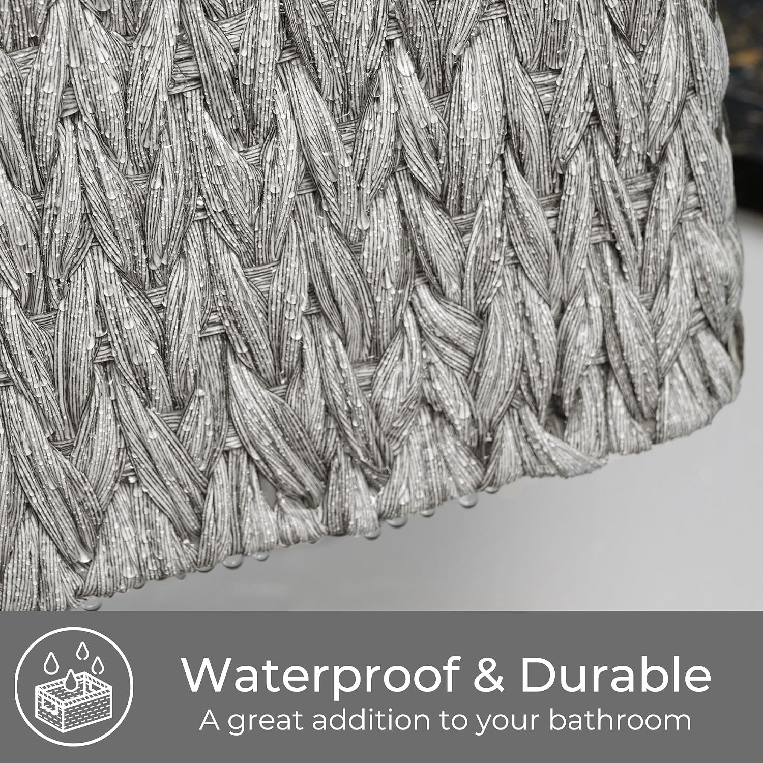 image:imageGRANNY SAYS Wicker Basket Decorative Woven Baskets for Storage Waterproof Storage Basket Organizer Wicker Storage Basket for Organizing 2Pack BlackGray