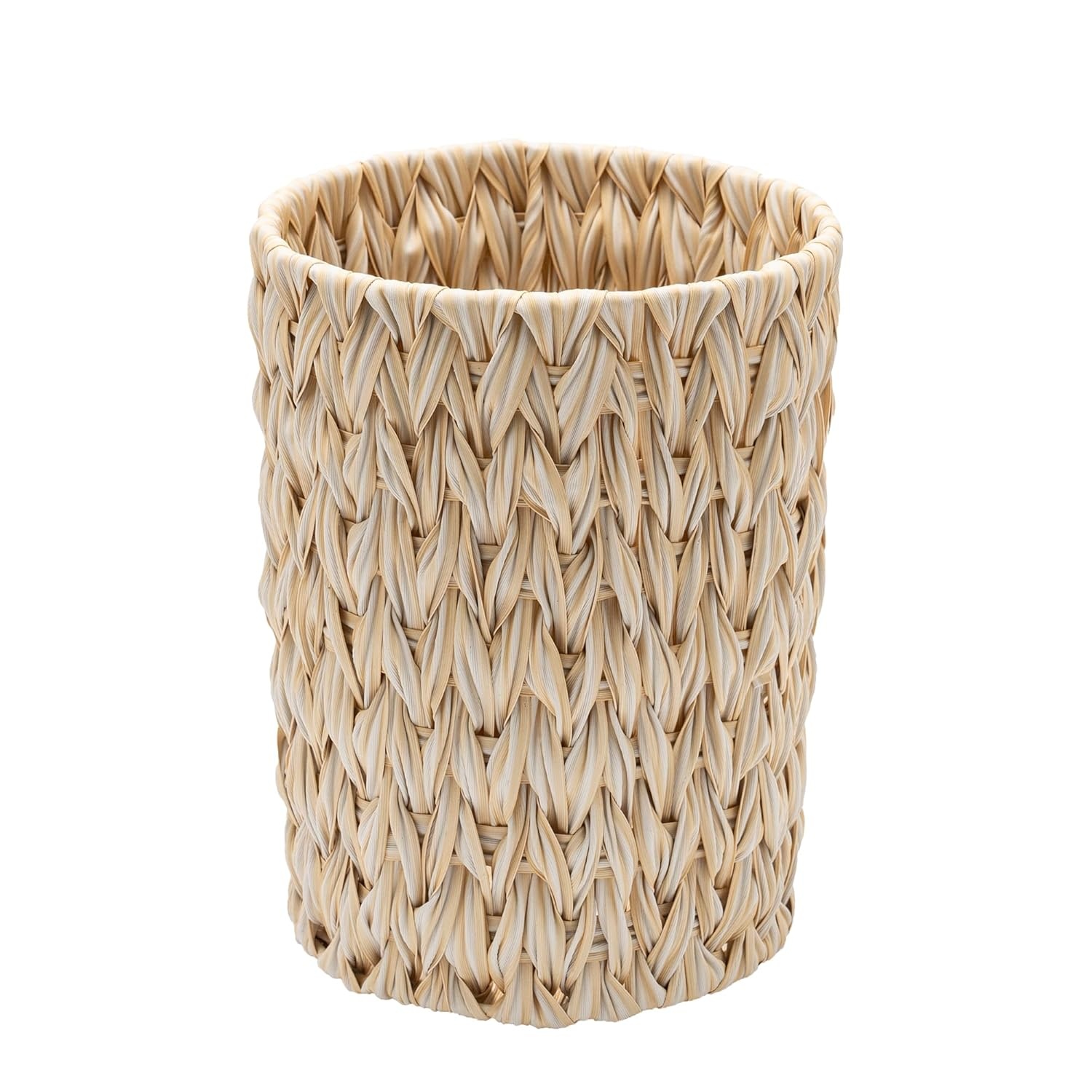 image:imageGRANNY SAYS Wicker Waste Basket Waterproof Bathroom Trash Can Decorative Boho Waste Baskets with Handles Waste Basket for Bedroom Office 15 Liters4 GallonsButter Milk