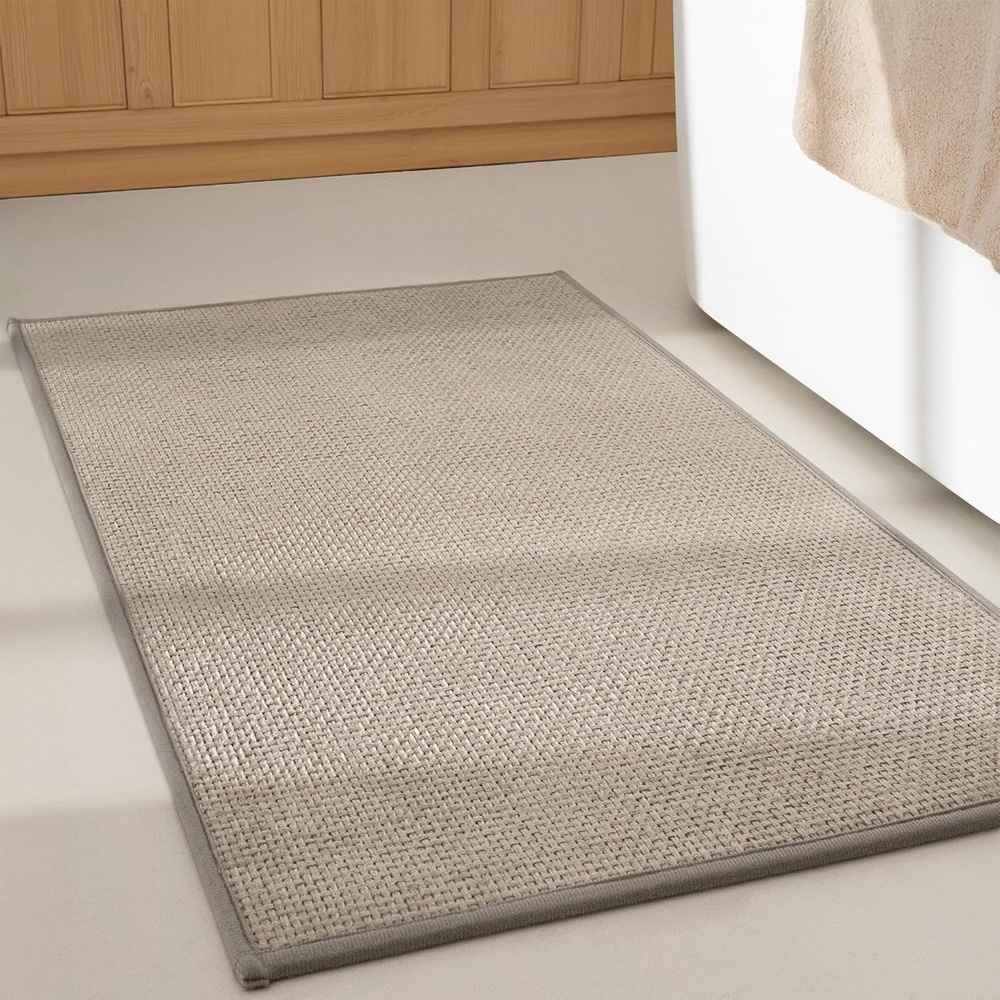 image:imageGRANNY SAYS Beige Bathroom Rugs Absorbent Bath Mats for Bathroom 24 x 16 Soft Chenille Bathroom Mat Small Bath Rugs Non Slip Washable Quick Dry Thin Rug for Tub and ShowerBkhaki
