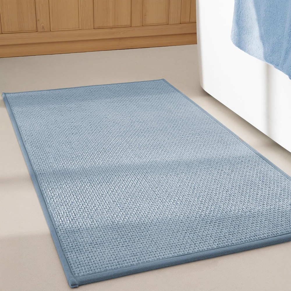 image:imageGRANNY SAYS Beige Bathroom Rugs Absorbent Bath Mats for Bathroom 24 x 16 Soft Chenille Bathroom Mat Small Bath Rugs Non Slip Washable Quick Dry Thin Rug for Tub and ShowerBbaby Blue