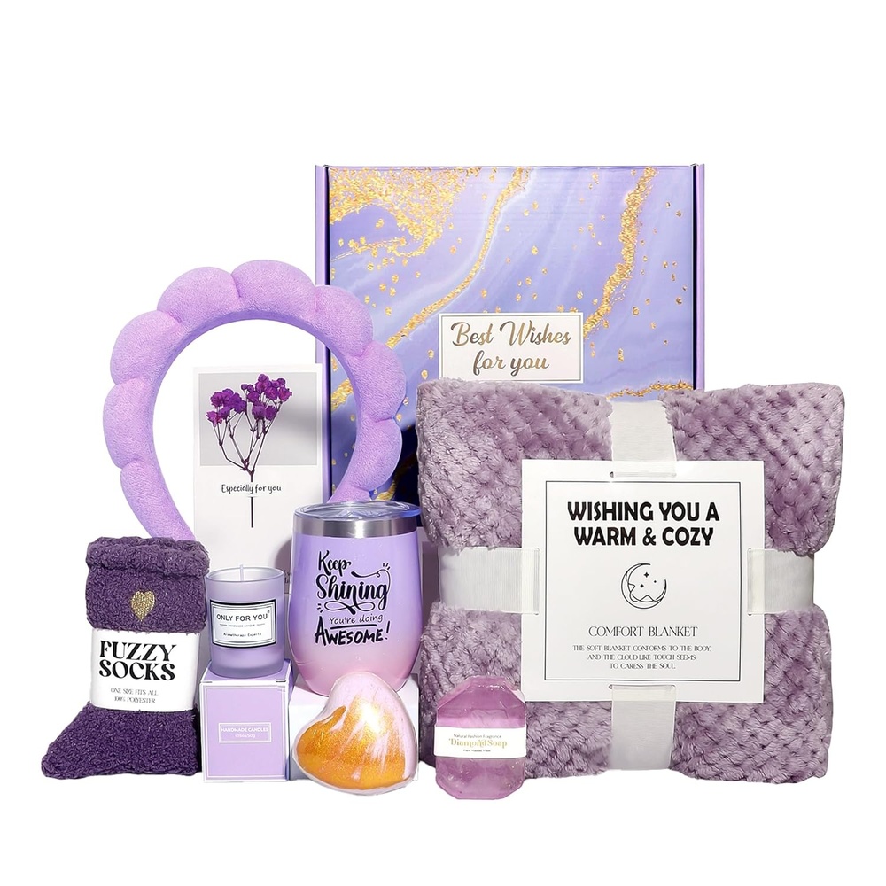 image:imageGRANNY SAYS Birthday Gifts for Mom Spa Gifts for Women Get Well Soon Gift Baskets Self Care Gifts for Women Care Package with Flannel Blanket for Mom Friendship Wife Sister