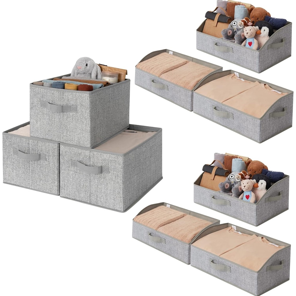 image:imageGRANNY SAYS Bundle of 2 Sets Trapezoid Storage Bins for Organizing amp 1 Set Rectangle Lidless Storage Bins