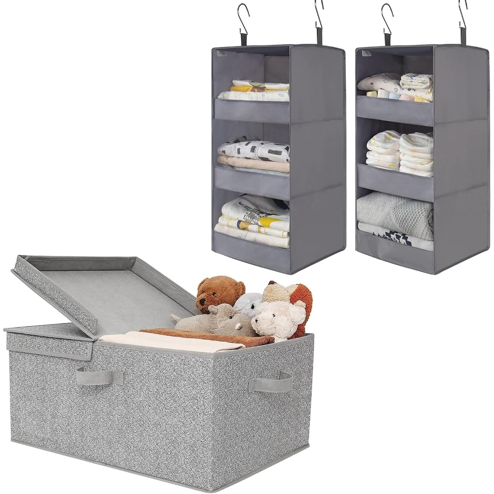 image:imageGRANNY SAYS Bundle of 2Pack Hanging Organizer amp 1Pack Extra Large Rectangle Storage Bin