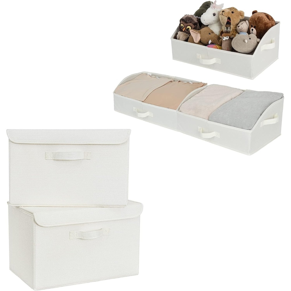 image:imageGRANNY SAYS Bundle of 2Pack Large Storage Bins with Lids amp 3Pack Trapezoid Storage Bins