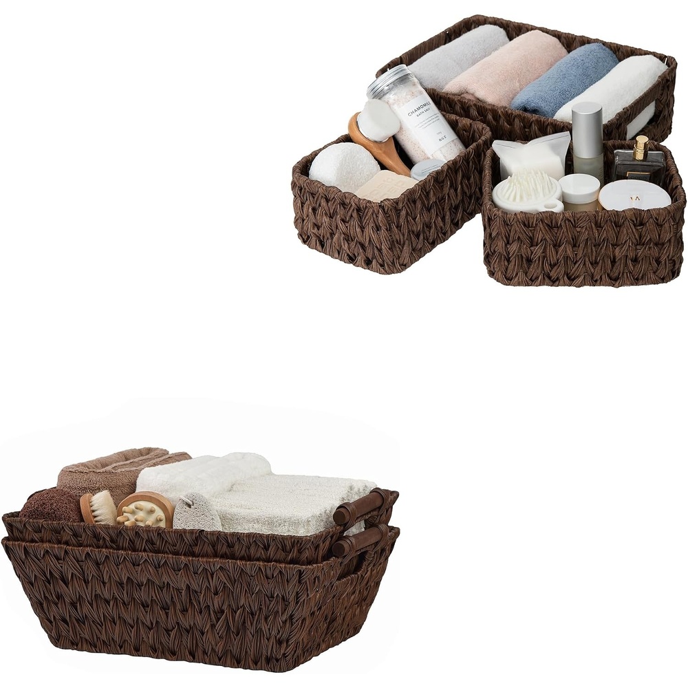 image:imageGRANNY SAYS Bundle of 2Pack Wicker Baskets amp 3Pack Wicker Storage Baskets