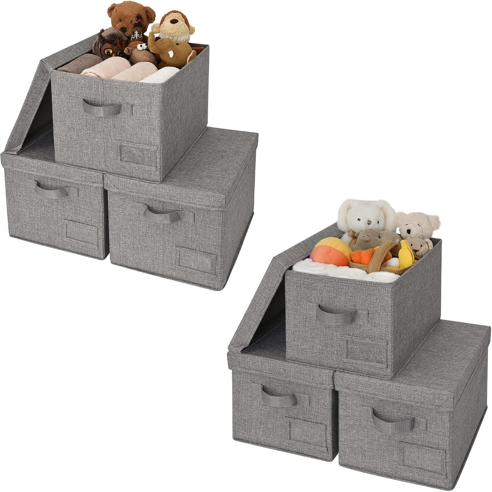 image:imageGRANNY SAYS Bundle of 3Pack Lidded Closet Storage Bins amp 3Pack Rectangle Storage Bins with Lids