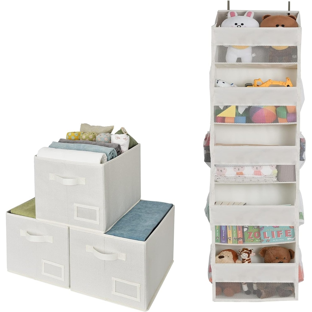 image:imageGRANNY SAYS Bundle of 3Pack Storage Boxes for Closet amp 1Pack Door Storage Organizer