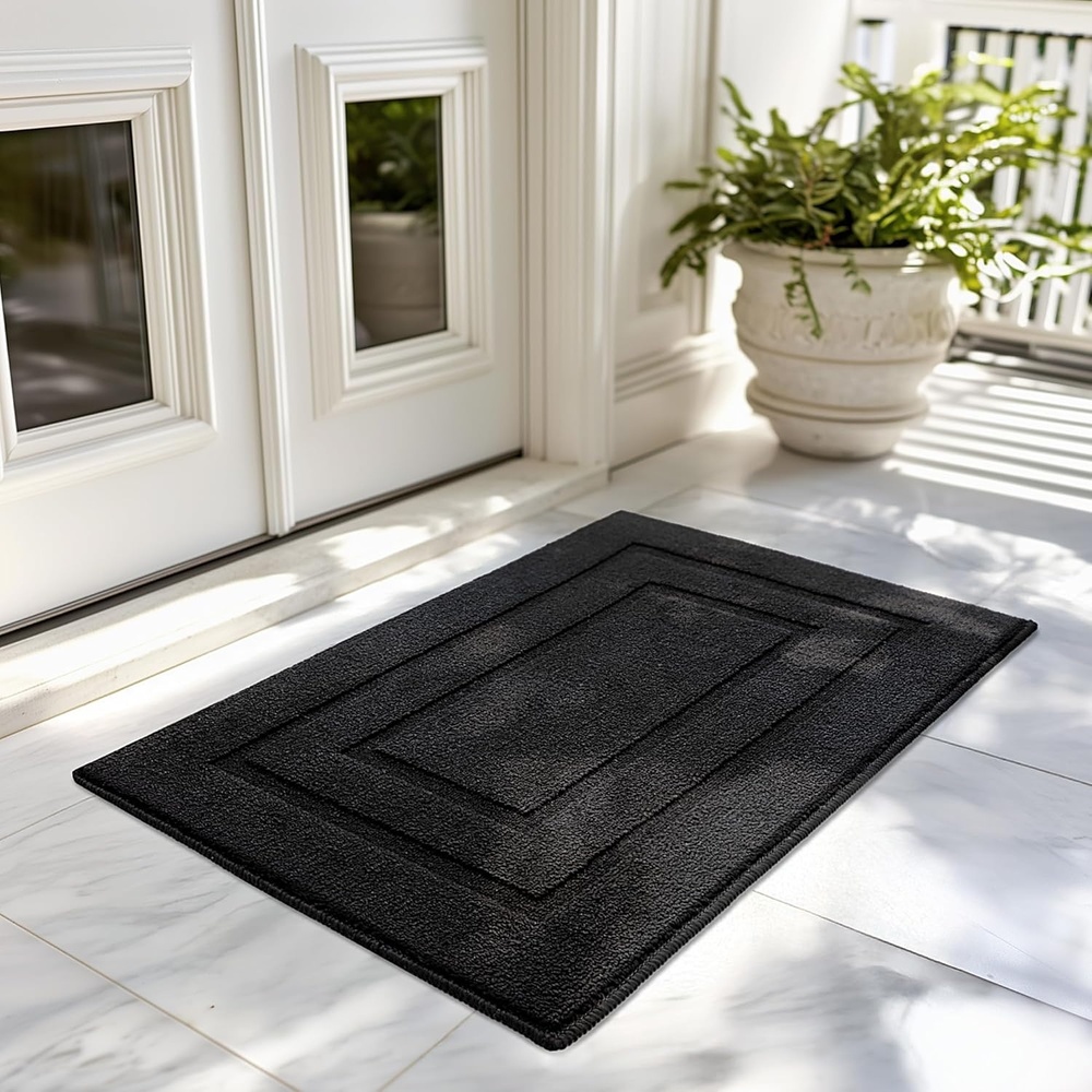 image:imageGRANNY SAYS Front Door Mat Indoor Entrance Indoor Door Rugs for Entryway LowProfile NonSlip Outdoor Rugs Washable Floor Mat Welcome Mat 32x20 GreyAblack