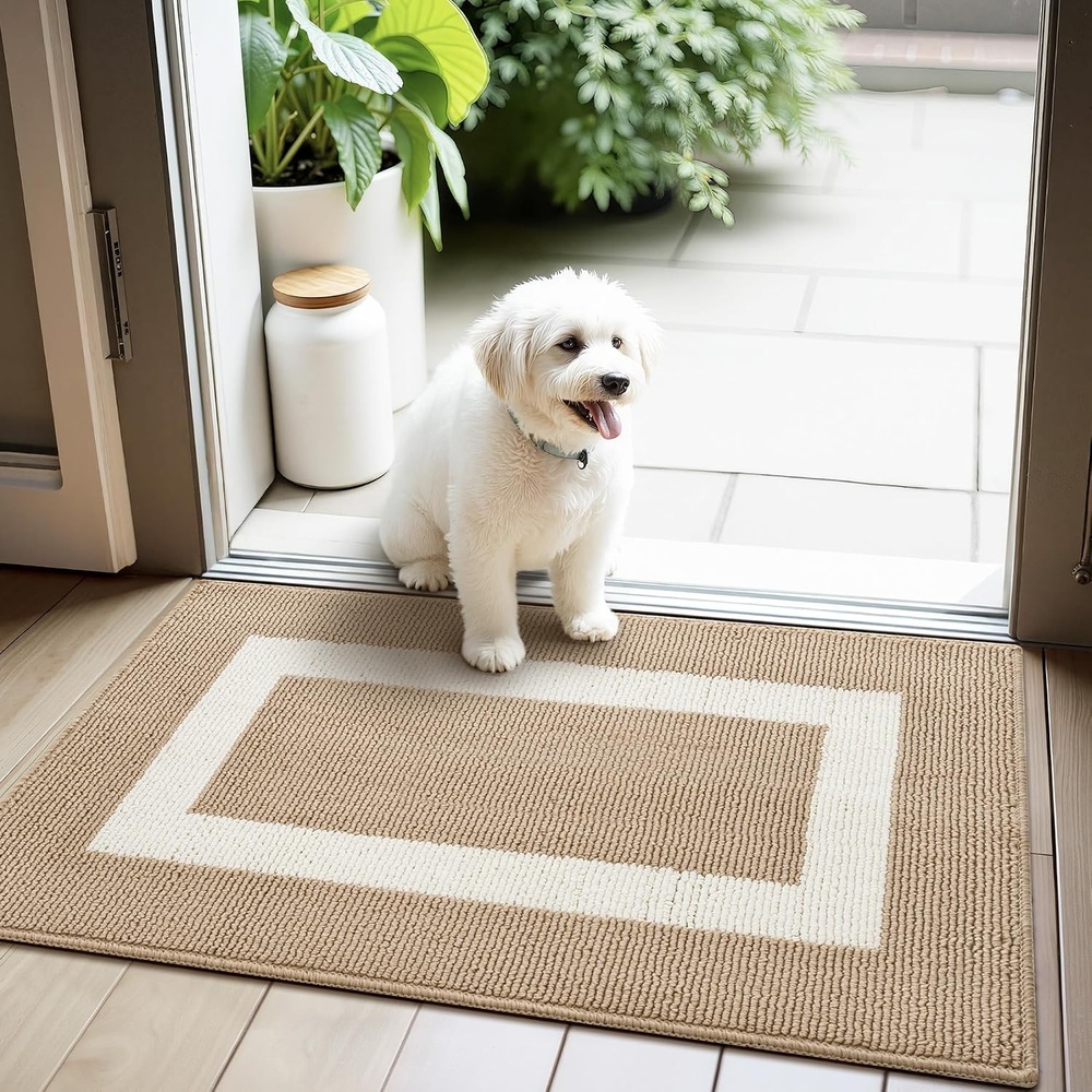image:imageGRANNY SAYS Front Door Mat Indoor Entrance Indoor Door Rugs for Entryway LowProfile NonSlip Outdoor Rugs Washable Floor Mat Welcome Mat 32x20 GreyKhaki Rectangular