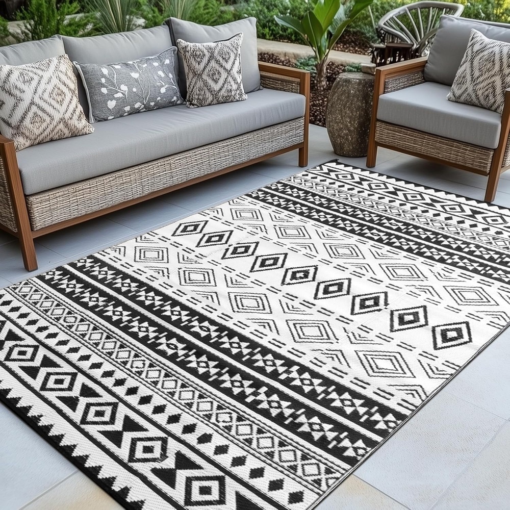 image:imageGRANNY SAYS Outdoor Plastic Straw Rug Indoor Outdoor Rugs 5x8 ft Waterproof Outdoor Mat Reversible Patio Rug for Camping RV Porch Deck Balcony Backyard Boho