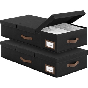 image:imageGRANNY SAYS 2 Pack Under Bed Storage Underbed Organizer with FlidTop Lid for Bedroom Black Clothing Storage Bins for Blankets Clothes ShoesBlack