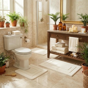 image:imageGRANNY SAYS Bathroom Rugs Sets 2 PieceSoft Bath Mats for Bathroom Bath Rugs Non Slip Washable Absorbent Bath Rug for Tub Shower and Toilet Gray 20 x 32  16 x 24Cream
