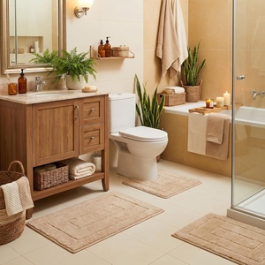 image:imageGRANNY SAYS Bathroom Rugs Sets 2 PieceSoft Bath Mats for Bathroom Bath Rugs Non Slip Washable Absorbent Bath Rug for Tub Shower and Toilet Gray 20 x 32  16 x 24Khaki