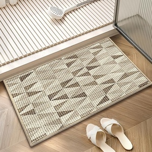 image:imageGRANNY SAYS Beige Bathroom Rugs Absorbent Bath Mats for Bathroom 24 x 16 Soft Chenille Bathroom Mat Small Bath Rugs Non Slip Washable Quick Dry Thin Rug for Tub and ShowerBeigetriangle