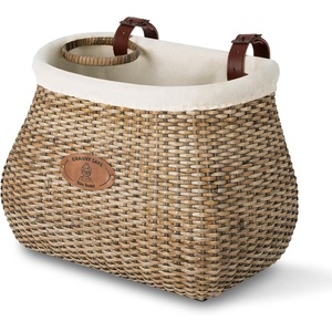 image:imageGRANNY SAYS Bike Basket Front with Cup Holder for Women and Men Natural Rattan Wicker Bike Baskets for Adult Bikes Basket for Bikes with Liner Bicycle Baskets for Beach CruiserBrown