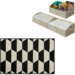 image:imageGRANNY SAYS Bundle of 1Pack Indoor Welcome Mats for Entryway amp 3Pack Trapezoid Storage Bins for Organizing