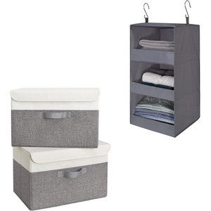 image:imageGRANNY SAYS Bundle of 2Pack Fabric Storage Bins amp 1Pack Hanging Closet Organizer