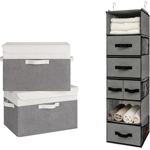 image:imageGRANNY SAYS Bundle of 2Pack Foldable Storage Bins and Storage amp 1Pack Hanging Closet Shelves