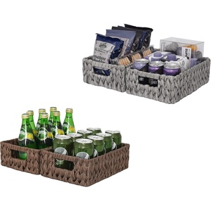 image:imageGRANNY SAYS Bundle of 2Pack Small Brown Wicker Baskets amp 2Pack Gray Shelf Baskets for Organizing