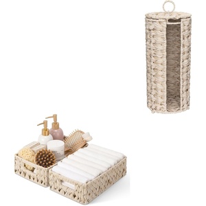 image:imageGRANNY SAYS Bundle of 2Pack Wicker Storage Basket for Organizing amp 1Pack Toilet Paper Holder