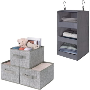 image:imageGRANNY SAYS Bundle of 3Pack Rectangle Storage Bins amp 1Pack Hanging Closet Organizer