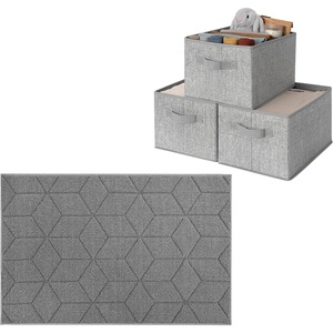 image:imageGRANNY SAYS Bundle of 3Pack Storage Bins with Handles amp 1Pack Shoes Off Doormat