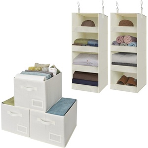 image:imageGRANNY SAYS Bundle of 3Pack Storage Boxes for Closet amp 2Pack Hanging Closet Organizer