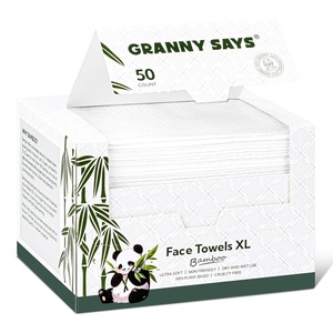 image:imageGRANNY SAYS Disposable Face Towel Face Towelettes Disposable 1012 Thick Soft Face Towels Disposable Towels for Remove Makeup Facial Cleansing Nursing Travel 50 Count1 Pack