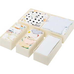 image:imageGRANNY SAYS Drawer Organizer Clothes 6 Pack Dresser Organizer Bins for Nursery Closet Organization and Storage Dividers for Clothing Baby Clothes Underwears BeigeBeige