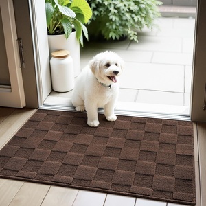 image:imageGRANNY SAYS Front Door Mat Indoor Entrance Indoor Door Rugs for Entryway LowProfile NonSlip Outdoor Rugs Washable Floor Mat Welcome Mat 32x20 GreyDark Brown Check