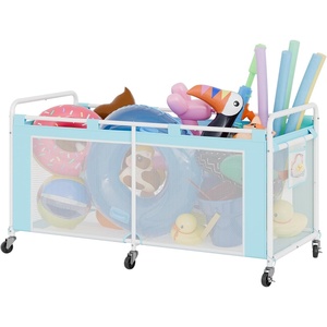 image:imageGRANNY SAYS Pool Float Storage Organizer 290Gallon Large Pool Storage Bin35 Pool Toy Storage Cart with Wheels for FloatsToys and BallsMesh Poolside Storage Holder for Swimming Pool BlueBlue