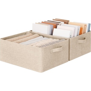 image:imageGRANNY SAYS Storage Baskets with Metal Frame Closet Organizer Bins Decorative Clothes Storage Bin Foldable Sturdy for Organizing Shelves Living Room Bedroom Blankets Books Beige 2PackLight Taupe