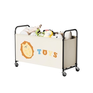 image:imageGRANNY SAYS Toy Box for Boys Girls Large Toy Chest Storage with Wheels Metal Kids Toy Storage Organizer for Stuffed Animals 135L Kids Toy Bins for Bedroom Living Room Nursery BlackBeige