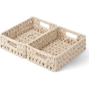 image:imageGRANNY SAYS Wicker Basket Decorative Woven Baskets for Storage Waterproof Storage Basket Organizer Wicker Storage Basket for Organizing 2Pack BlackButter Milk